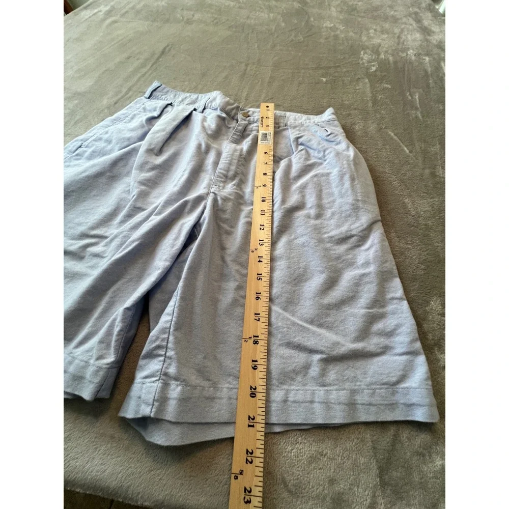 Polo Ralph Lauren Tyler Short Mens 35 Blue Pleated Cotton Oxford Shorts